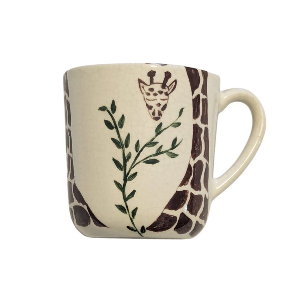 Vintage Mug Pottery Giraffe Animal Tree Novelty Studio Art Coffee Ceramic Africa